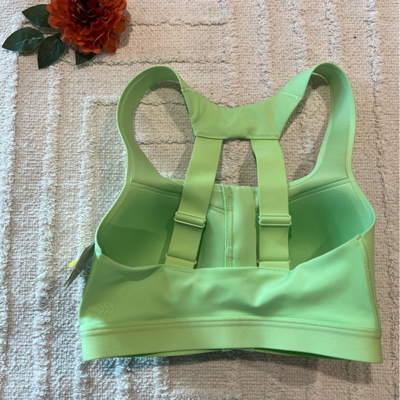 ALL IN MOTION Sculpt High Support Zip-Front Sports Bra Light Green- Size 34C - Picture 5 of 6